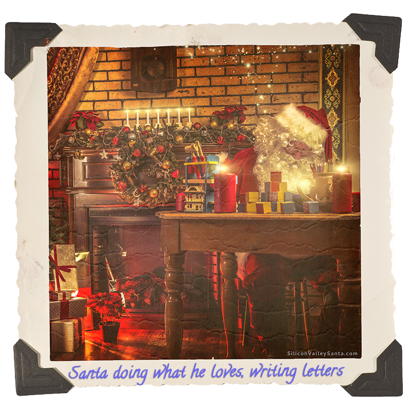 Santa Doing What He Loves, Writing Letters